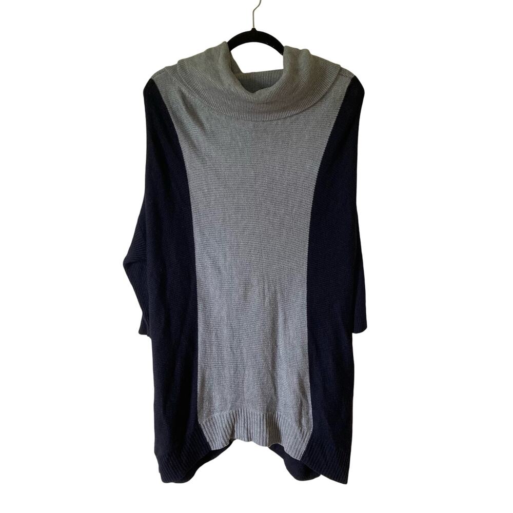 The Limited Merino Wool Cashmere Cowl Neck Color Block Sweater Tunic Small